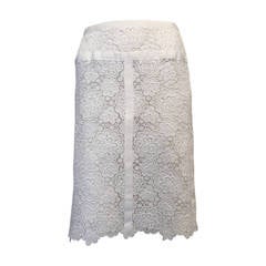 Chanel White Lace Skirt