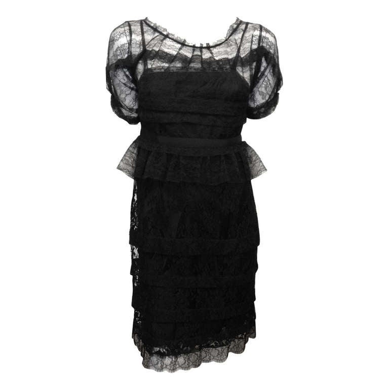 Nina Ricci for Barneys Black Lace Dress