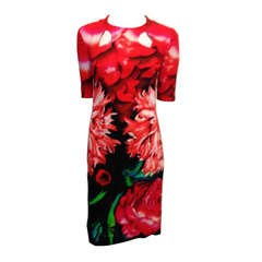 Peter Pilotto Red Carnation Floral Cut-out Dress