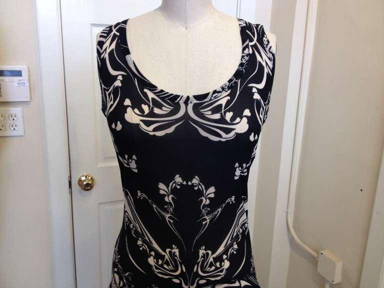 Issey Miyake Black and White Mesh Dress In Excellent Condition In San Francisco, CA