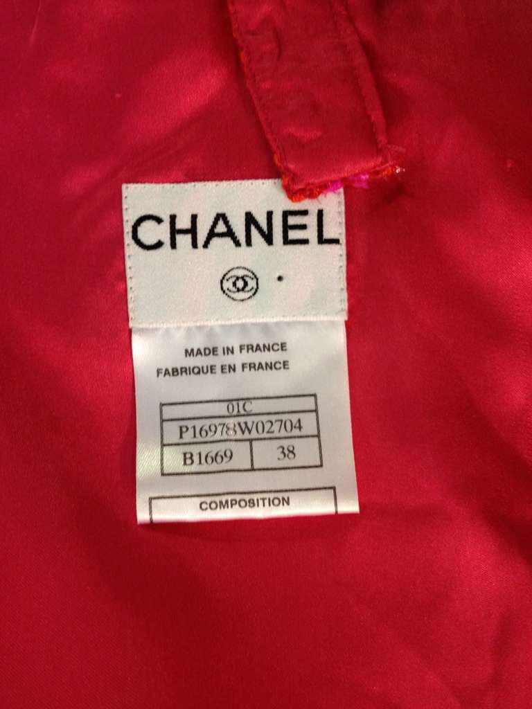 Chanel Hot Pink Velvet Burnout Outfit 3