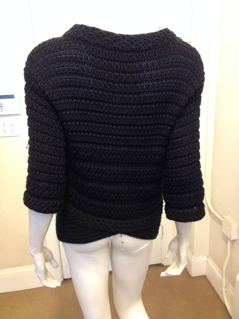 Chanel Navy Knit Sweater In Excellent Condition In San Francisco, CA
