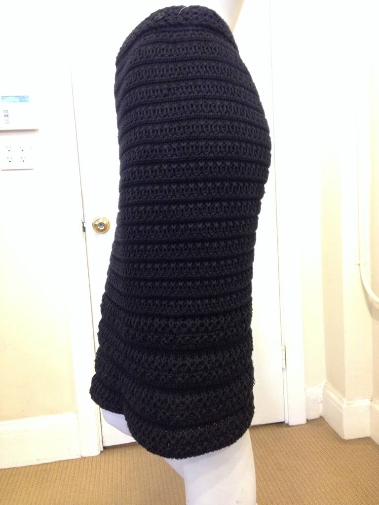 Chanel Navy Knit Skirt In Excellent Condition In San Francisco, CA
