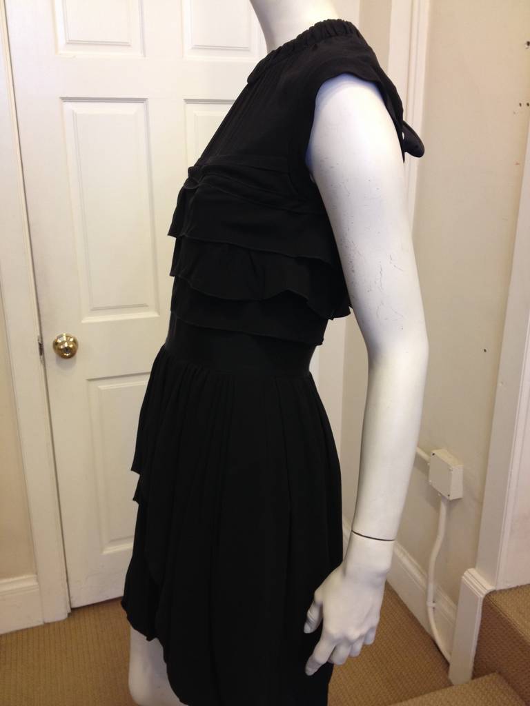 Nina Ricci Black Ruffled Dress In Excellent Condition In San Francisco, CA