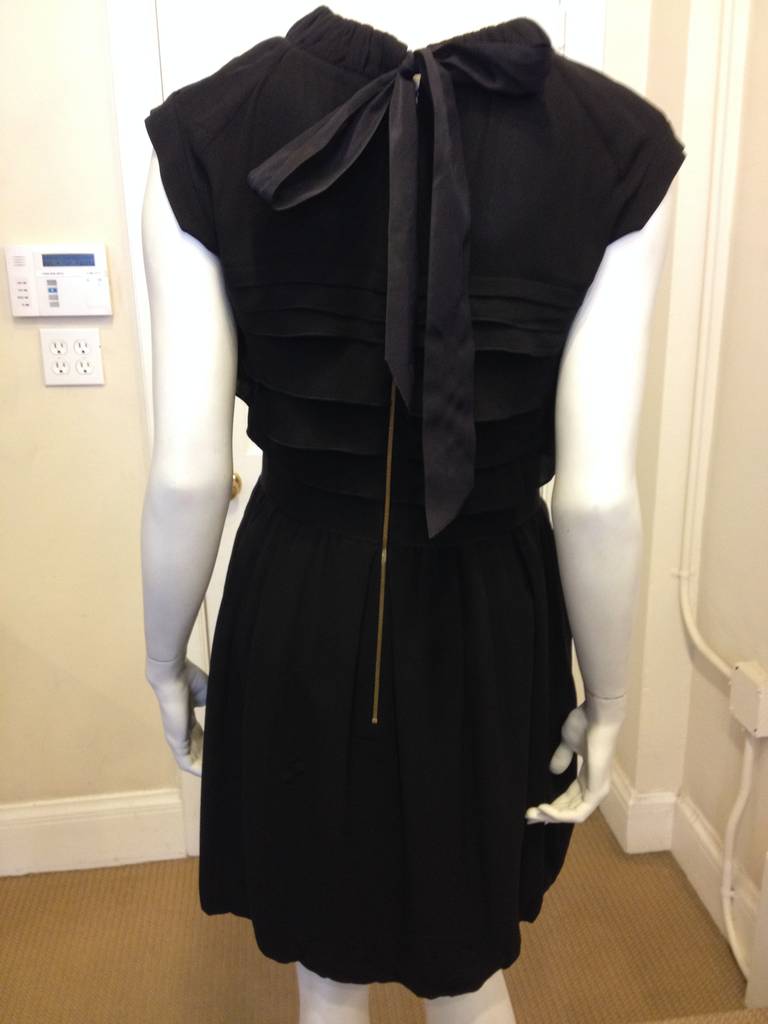 Women's Nina Ricci Black Ruffled Dress