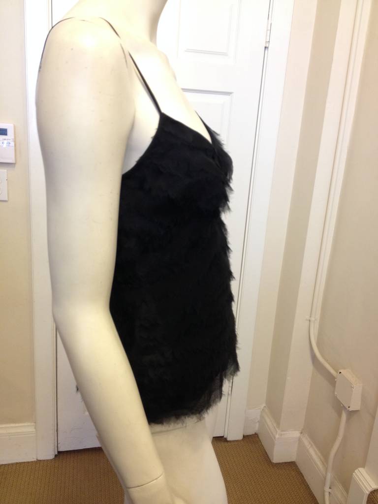 Hervé Léger Black Chiffon Layered Tank In New Condition In San Francisco, CA