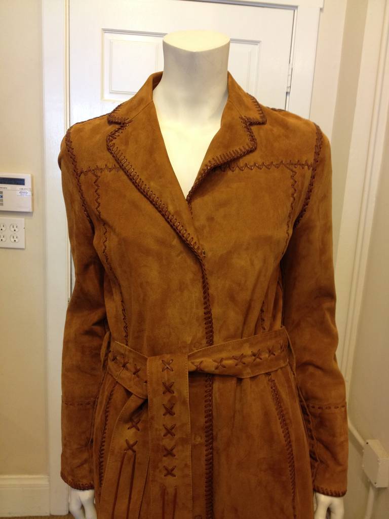 Dolce and Gabbana Caramel Suede Coat at 1stdibs