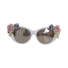 Dolce & Gabbana Clear Floral Cateye Glasses