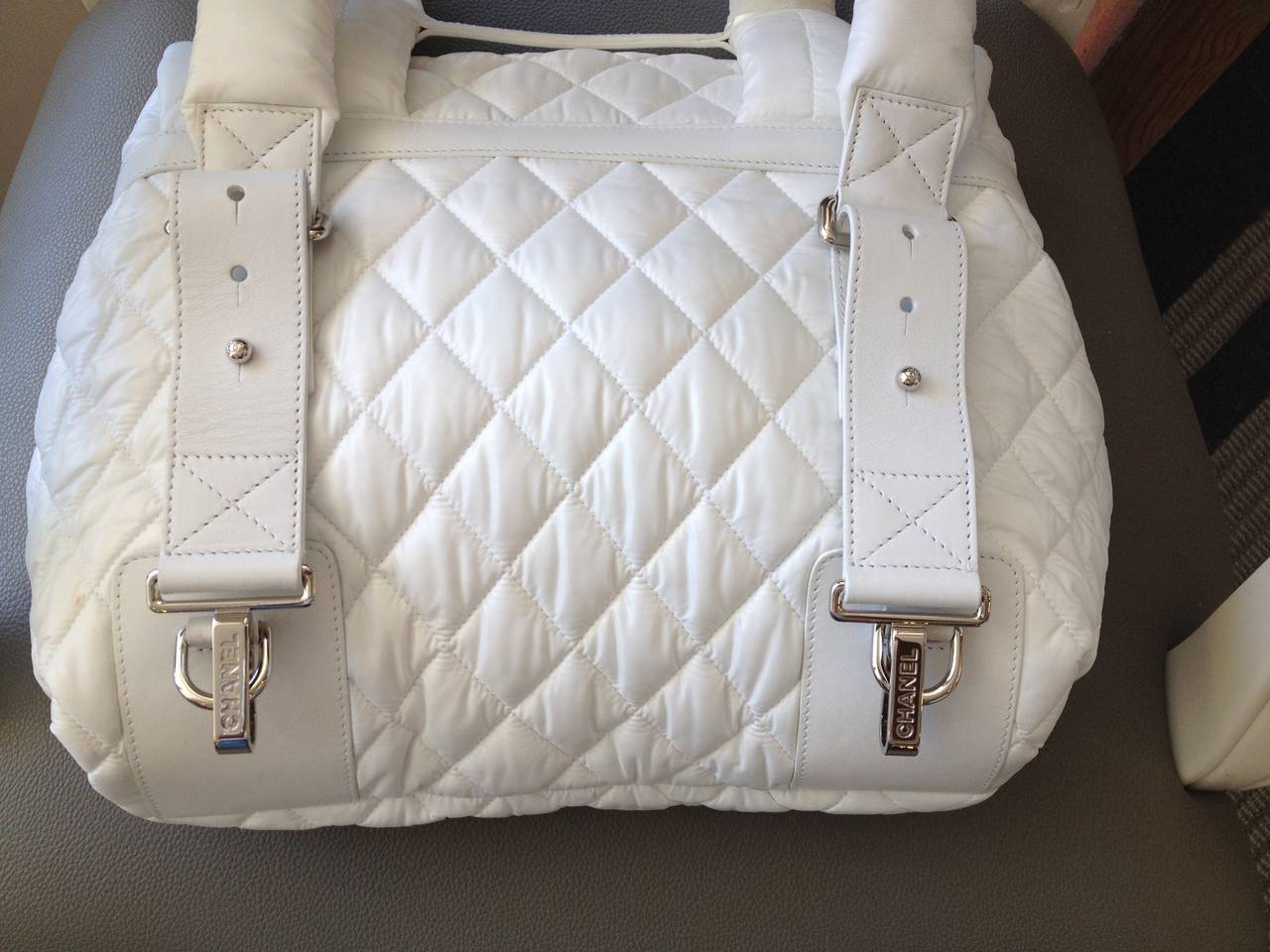 chanel white backpack