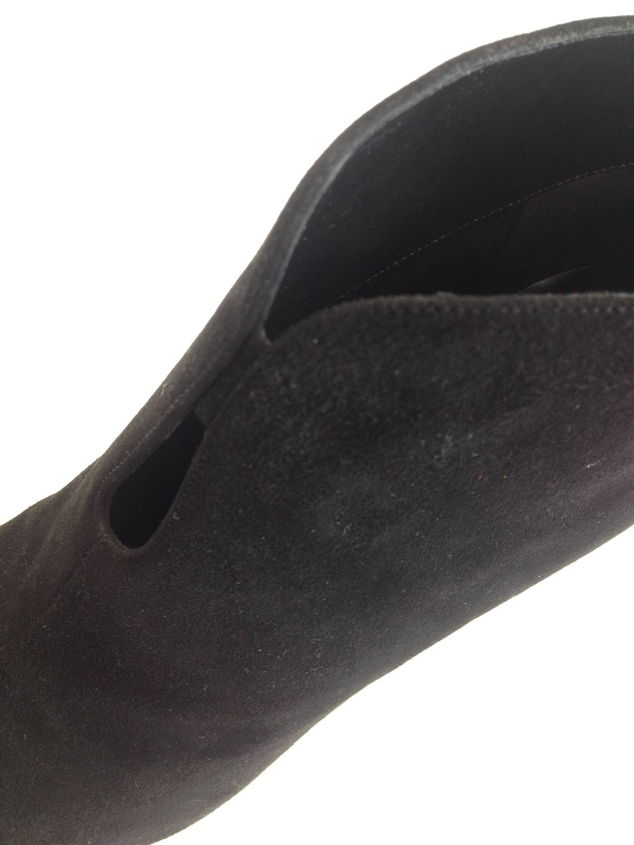 Hermès Black Suede Keyhole Bootie 2