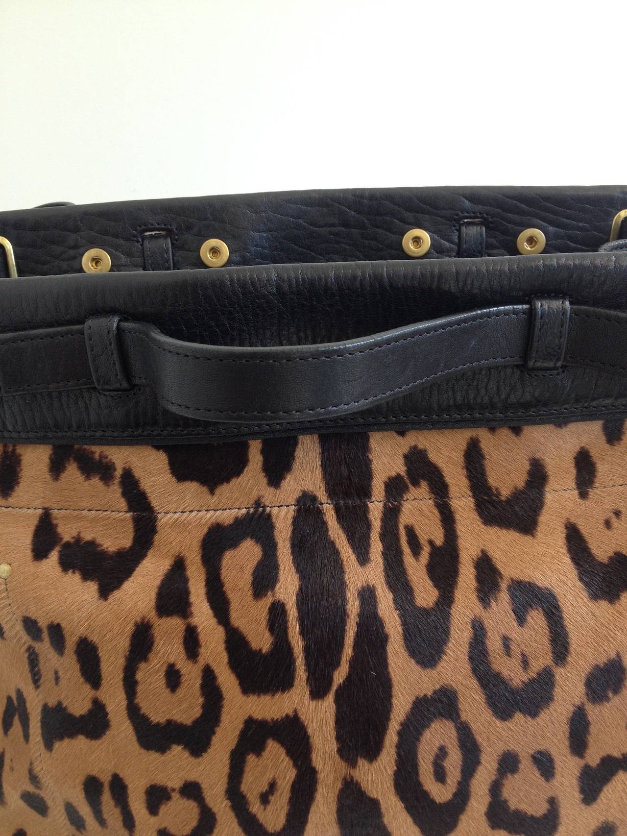 Women's Jerome Dreyfuss Brown Leopard Pony Hair Carlos Handbag