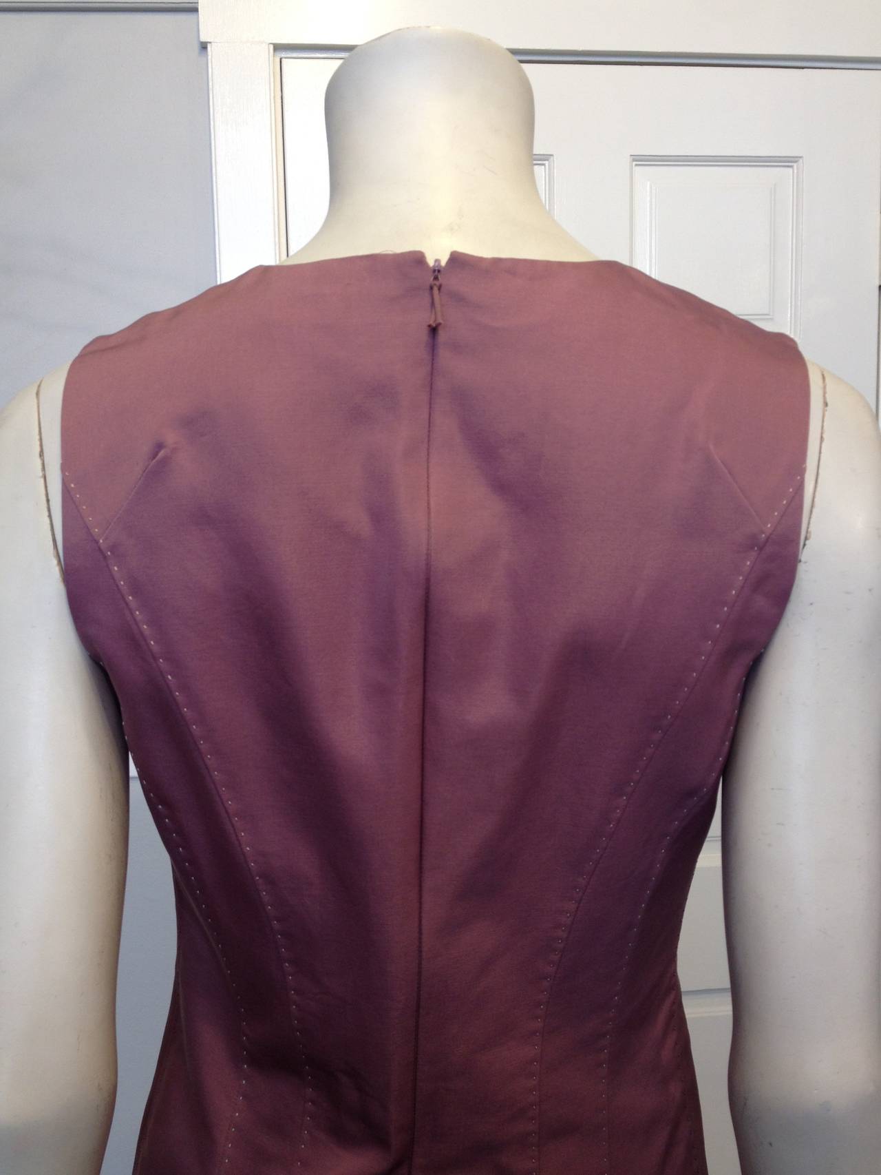 Brown J. Mendel Lilac Sleeveless Shift Dress For Sale