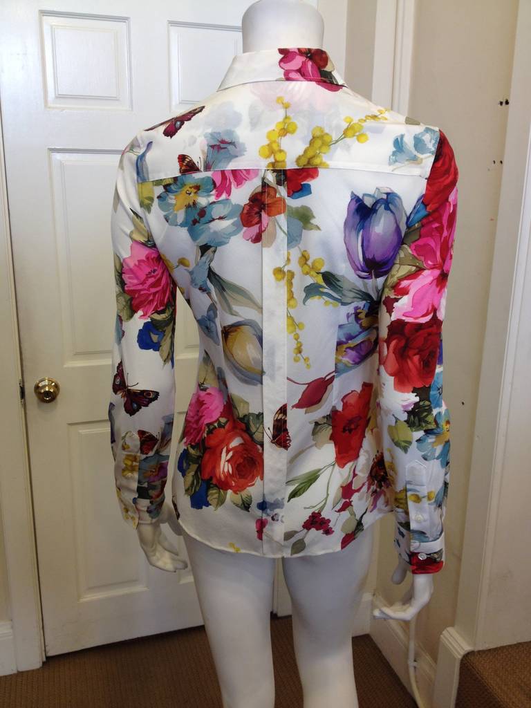 Women's Dolce and Gabbana Floral Button Down Shirt