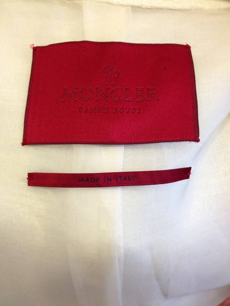 Gray Moncler White Zip Jacket For Sale