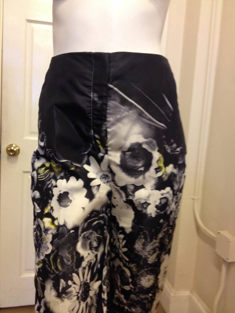Prada Navy Silk Floral Pants