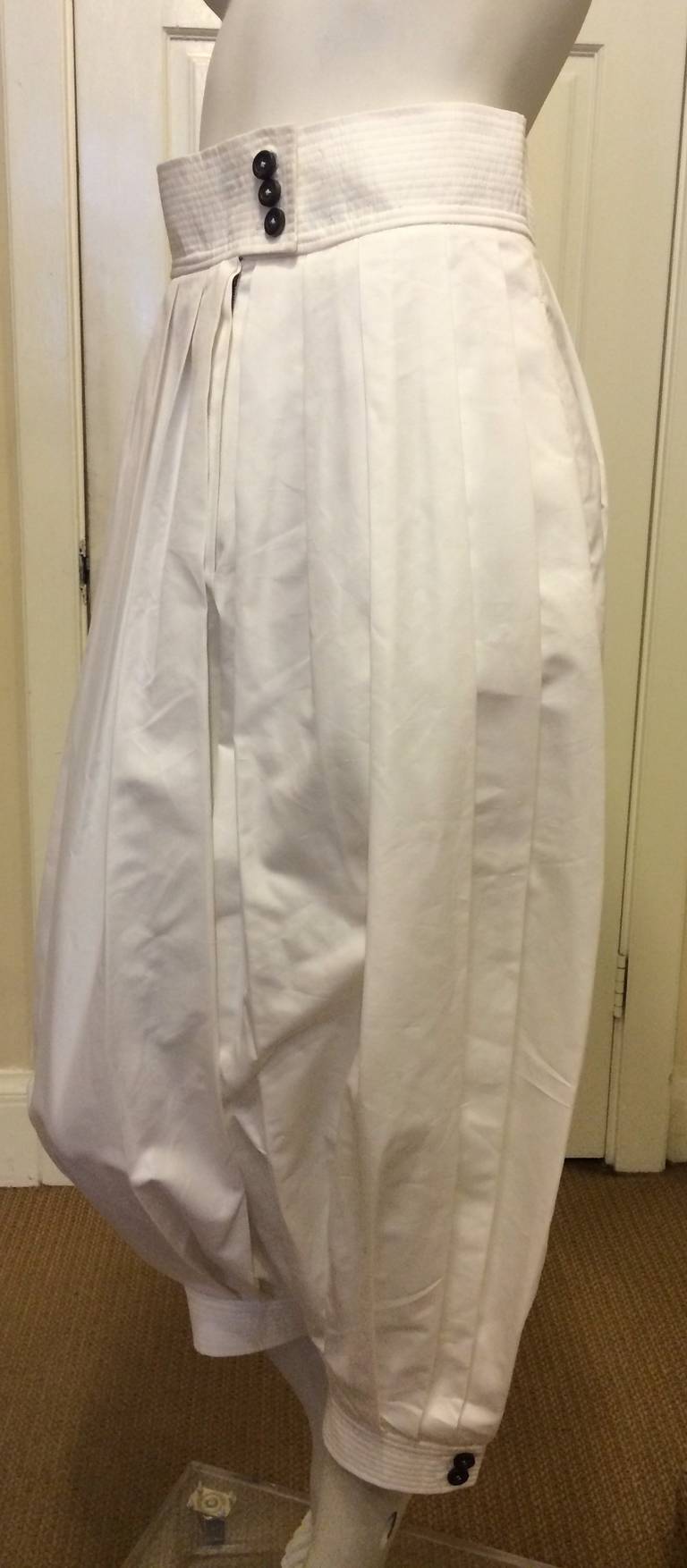 Yves Saint Laurent White Harem Pants 1