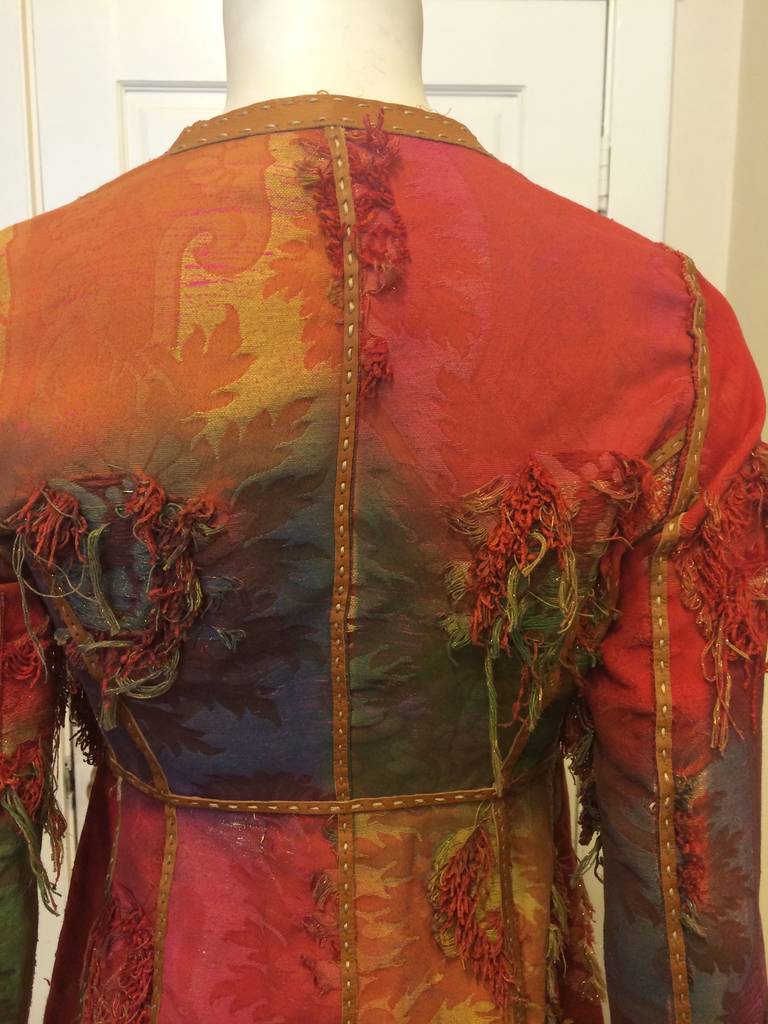 Fendi Red and Green Frayed Jacket 1