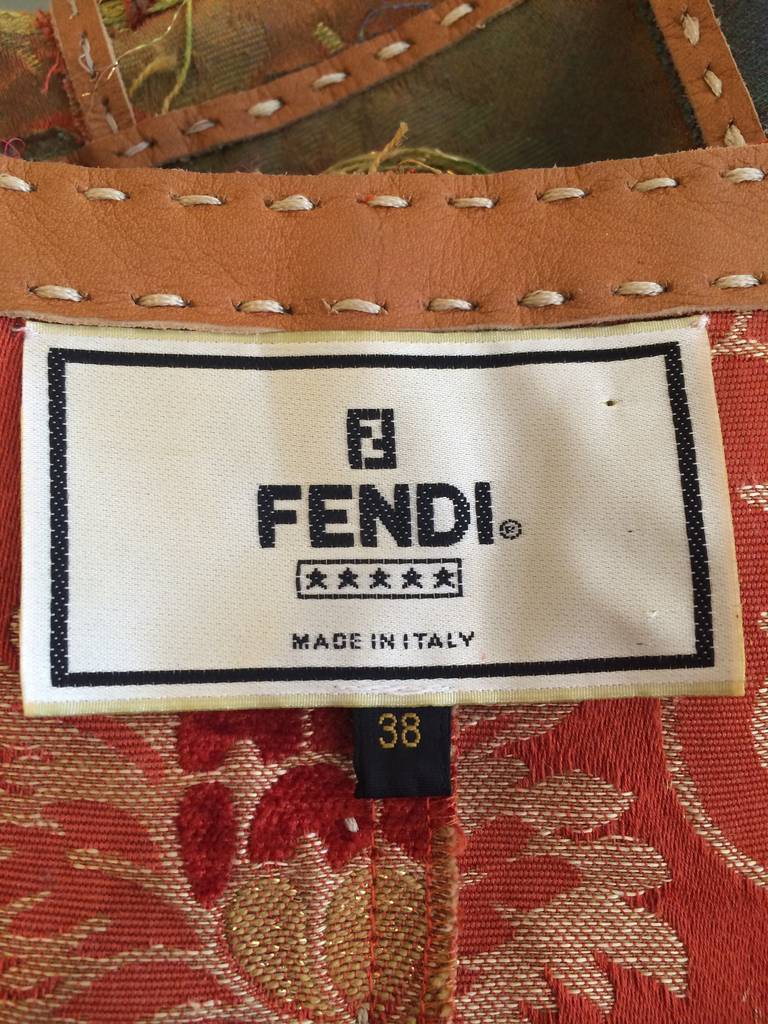 Fendi Red and Green Frayed Jacket 4