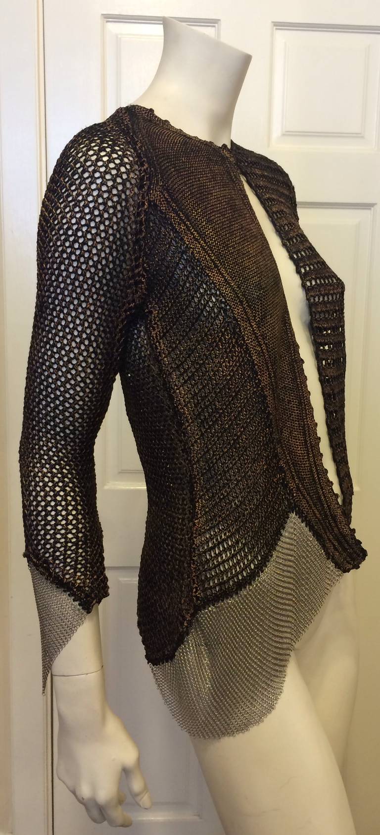 Christian Lacroix Brown Knit Patchwork Jacket In Excellent Condition In San Francisco, CA