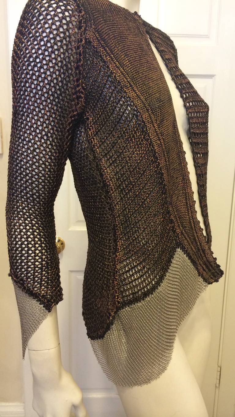 Women's Christian Lacroix Brown Knit Patchwork Jacket