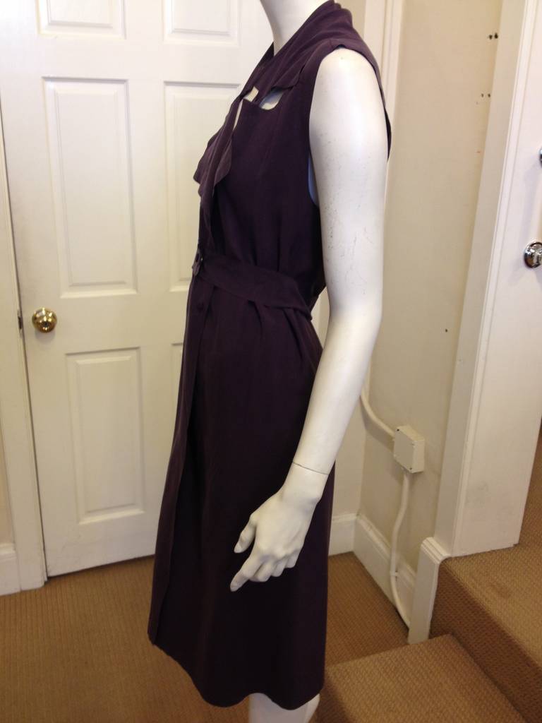 Maison Martin Margiela Eggplant Deconstructed Shirtdress In New Condition In San Francisco, CA