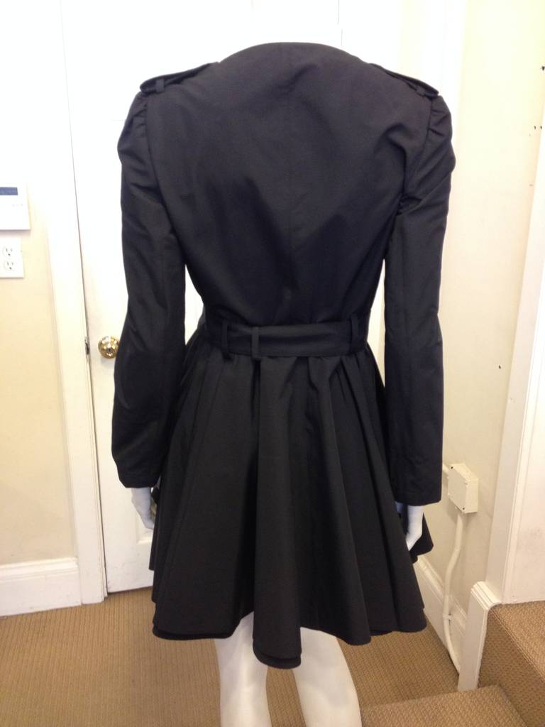 Women's Prada Black Flared Coat