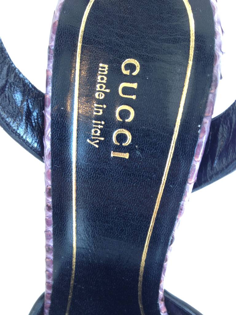 Gucci Purple and Red Snakeskin Platform Heels 1