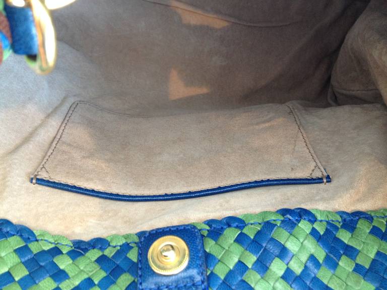 Prada Green and Blue Woven Limited Edition Purse 3