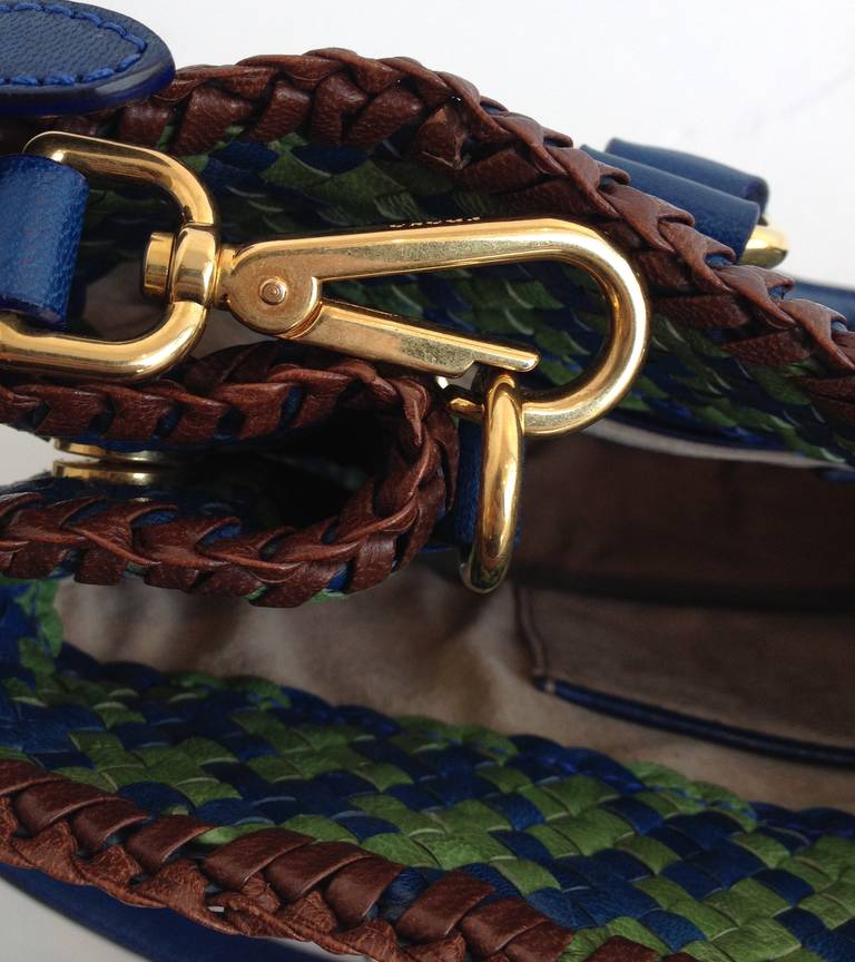 Prada Green and Blue Woven Limited Edition Purse 4