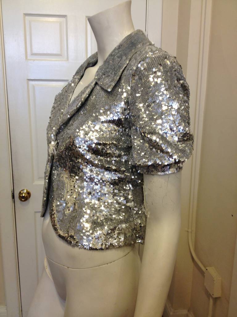 Valentino Silver Sequin Jacket 1