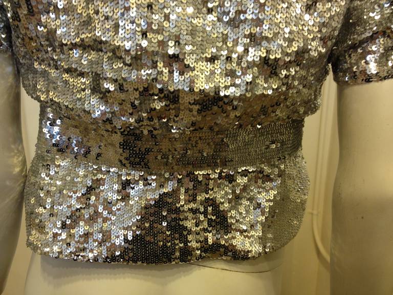 Valentino Silver Sequin Jacket 4