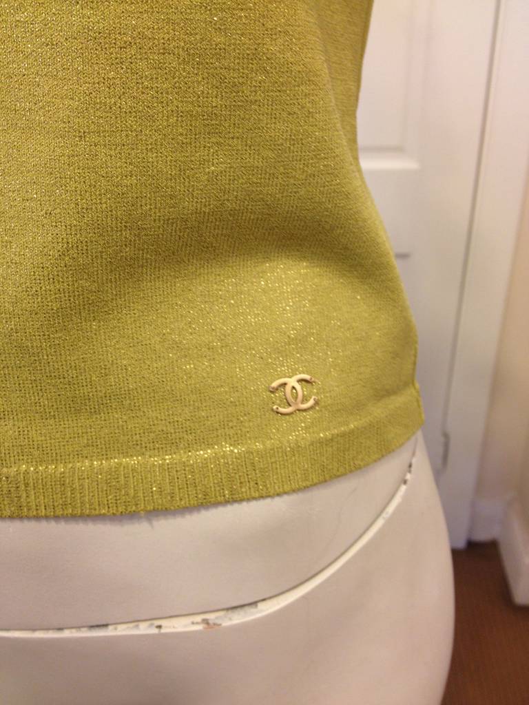 Chanel Lime Green Twinset In Excellent Condition In San Francisco, CA