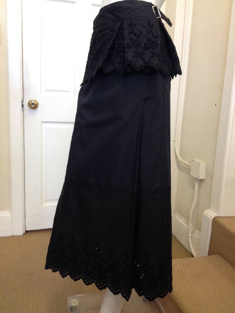 Women's Comme des Garçons Black Eyelet Skirt For Sale