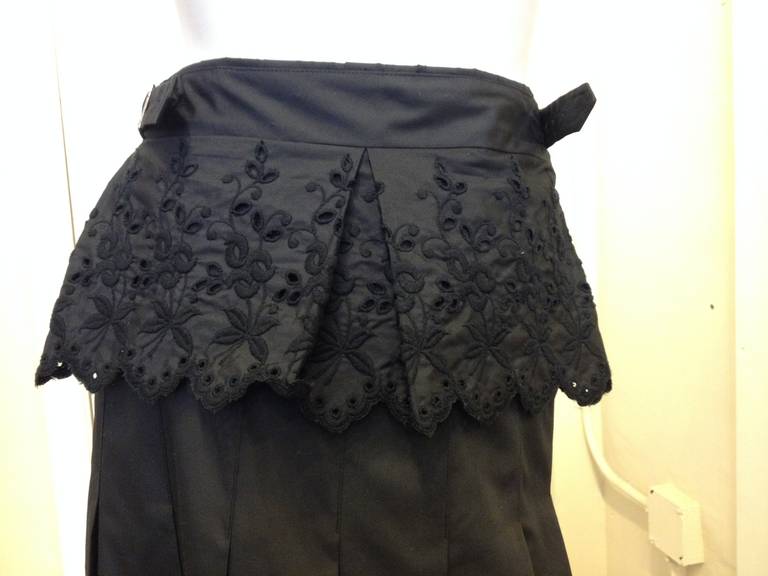 Comme des Garçons Black Eyelet Skirt For Sale 3