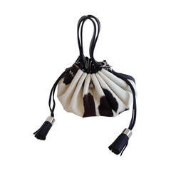 Givenchy Cream and Brown Cow Hide Purse