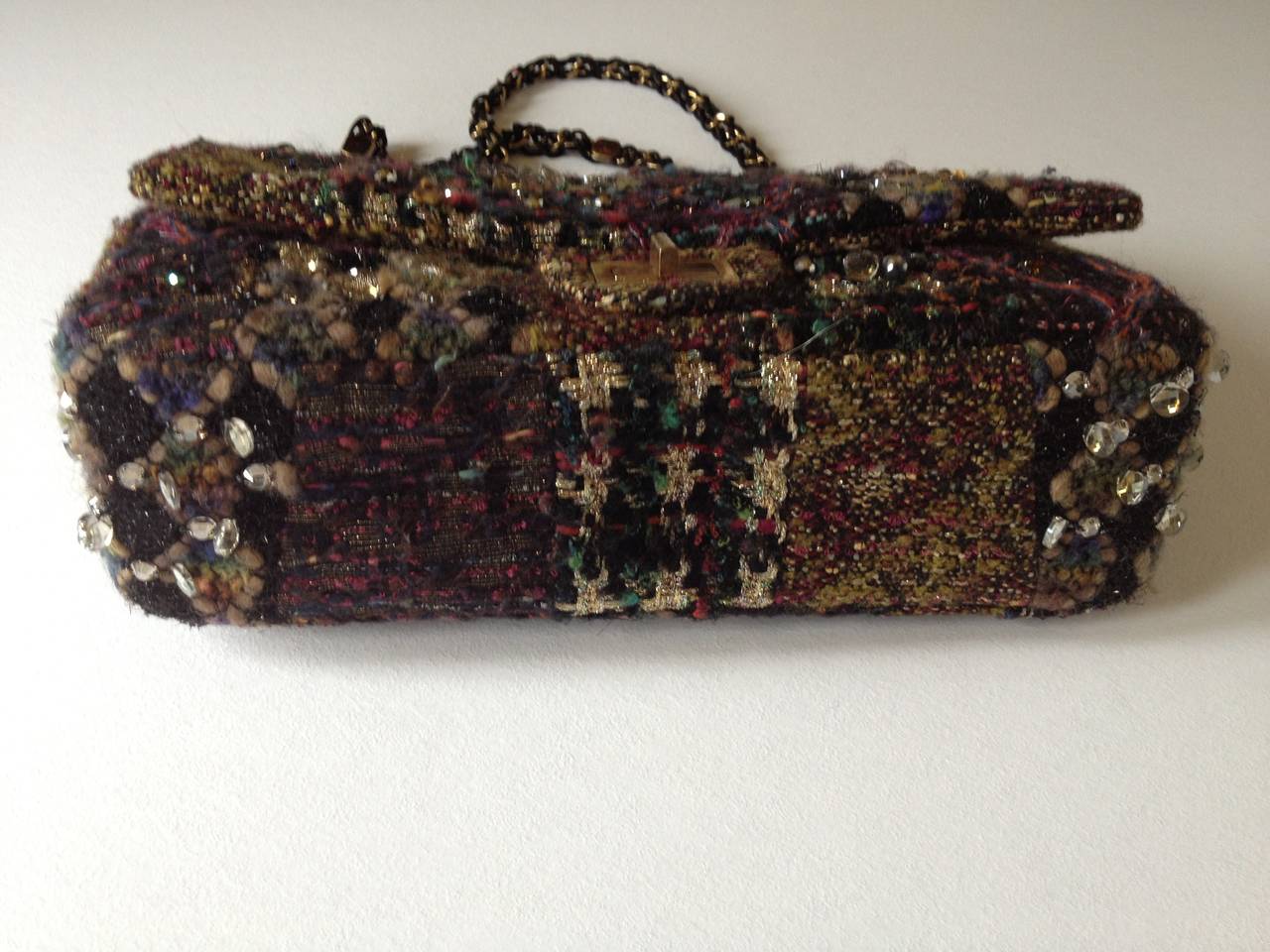 Chanel Multicolor Embellished Tweed Runway Bag 3