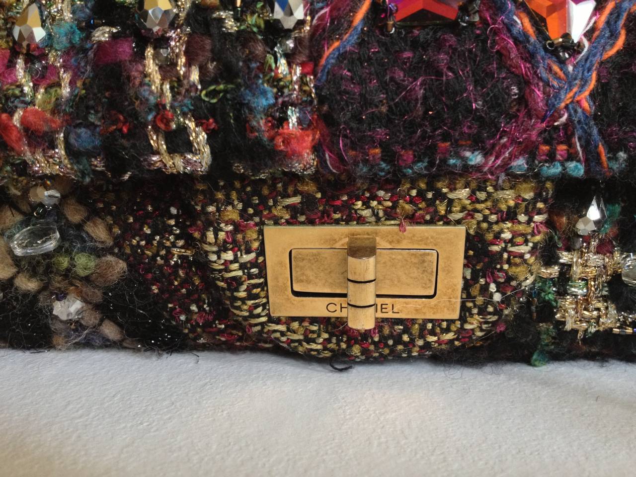 Women's Chanel Multicolor Embellished Tweed Runway Bag
