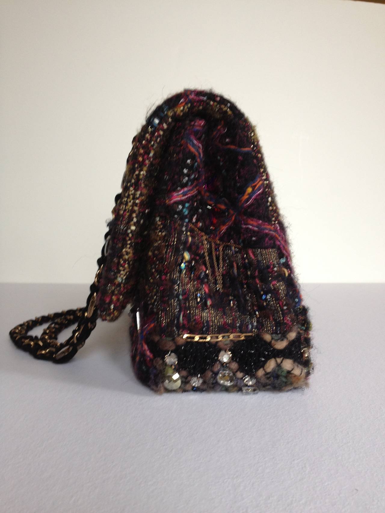 Chanel Multicolor Embellished Tweed Runway Bag at 1stDibs
