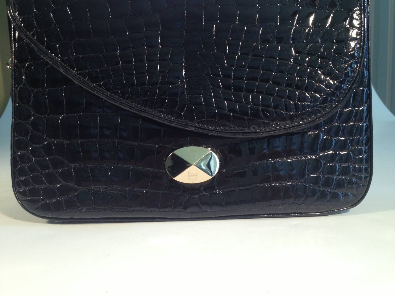 Christian Dior Black Crocodile Handbag 1