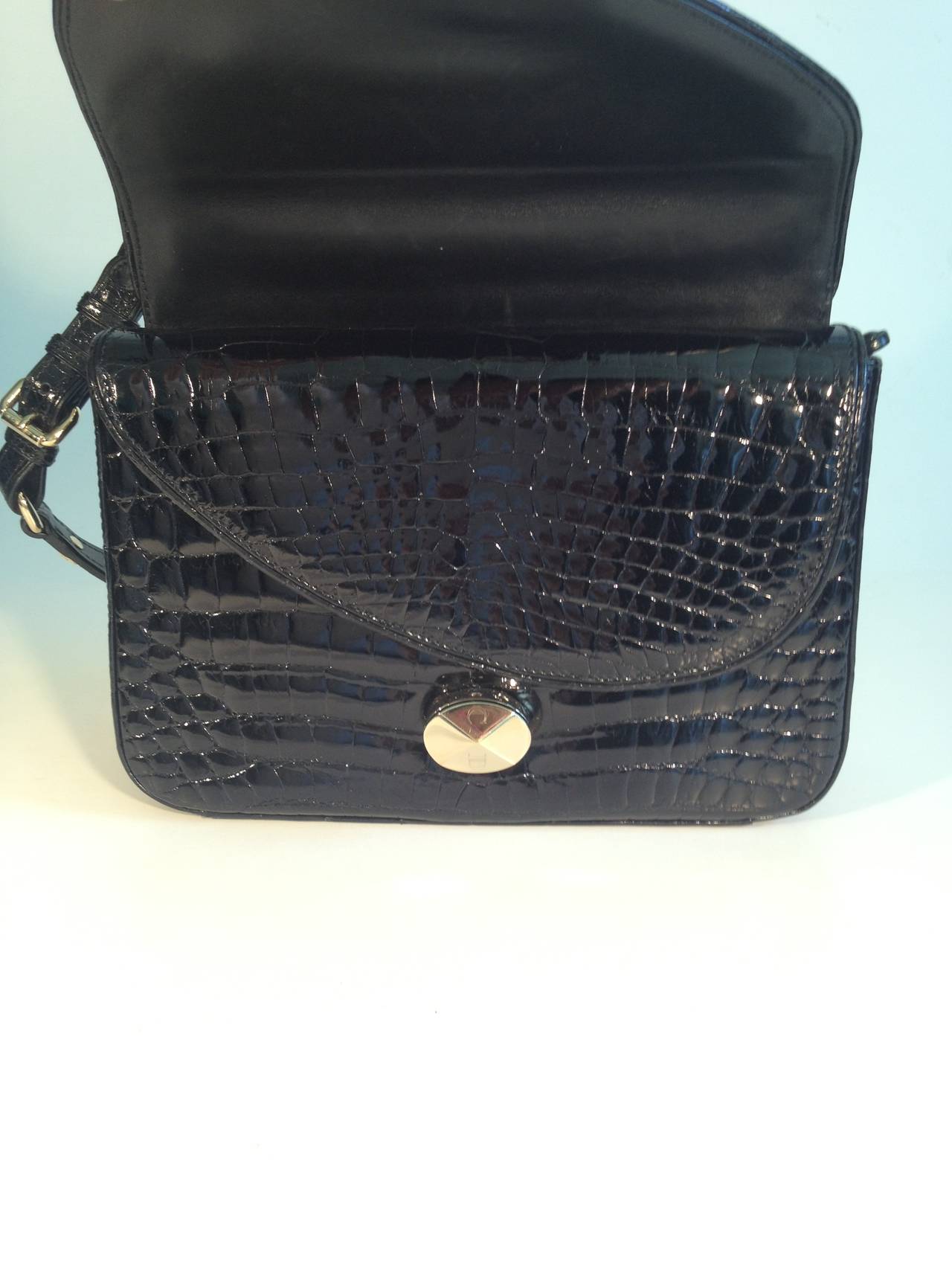 Christian Dior Black Crocodile Handbag 3