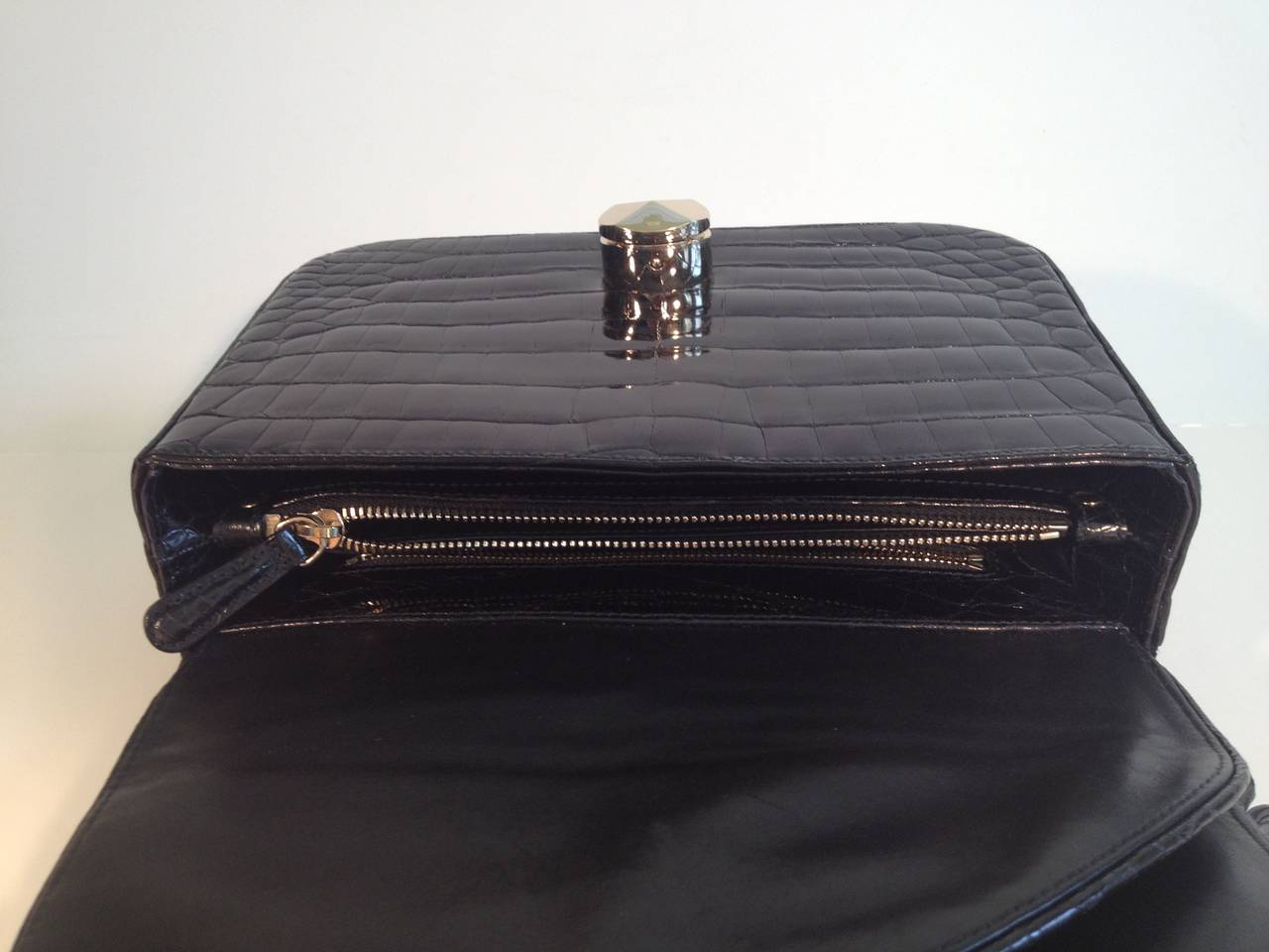 Christian Dior Black Crocodile Handbag 5