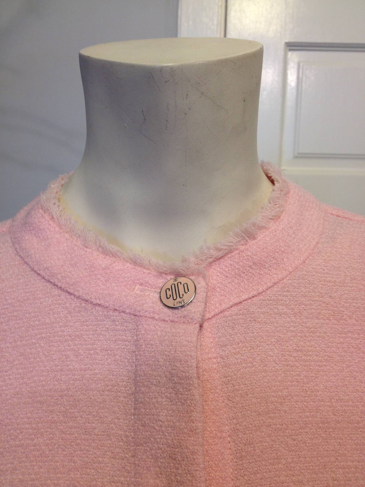 Women's Chanel Pink Tweed Short Sleeved Jacket