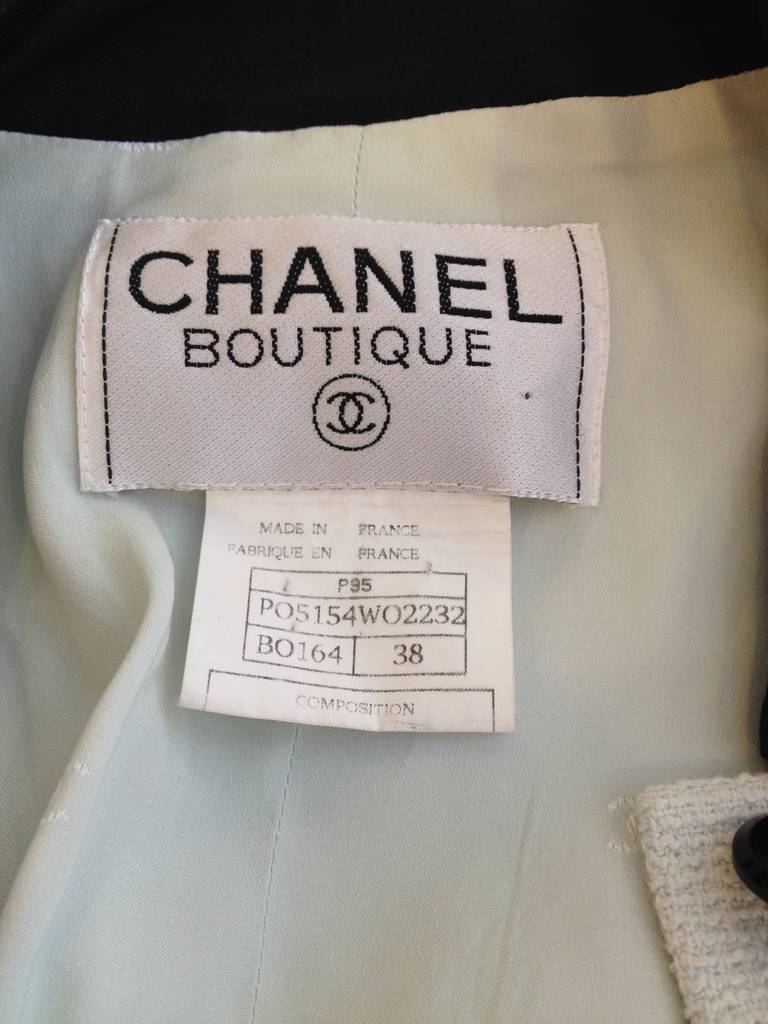 Chanel Light Blue and Black Cropped Jacket 4