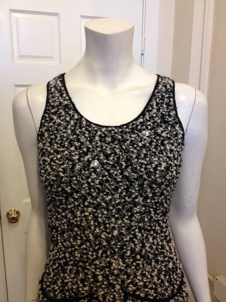 Chanel Black and White Knit Dress In Excellent Condition In San Francisco, CA