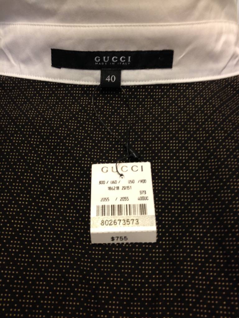 Gucci Black and White Oxford Shirt In New Condition In San Francisco, CA