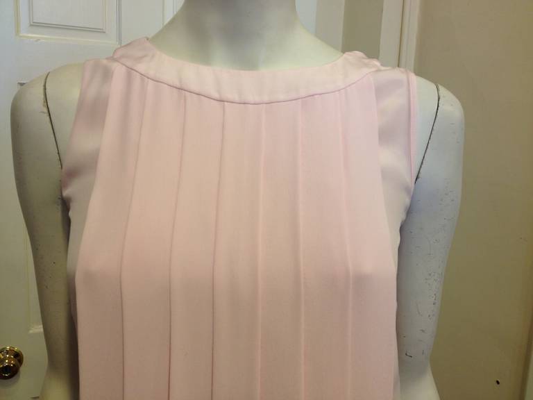 Chanel Pink Pleated Dress In Excellent Condition In San Francisco, CA