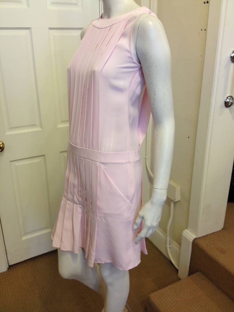 Women's Chanel Pink Pleated Dress