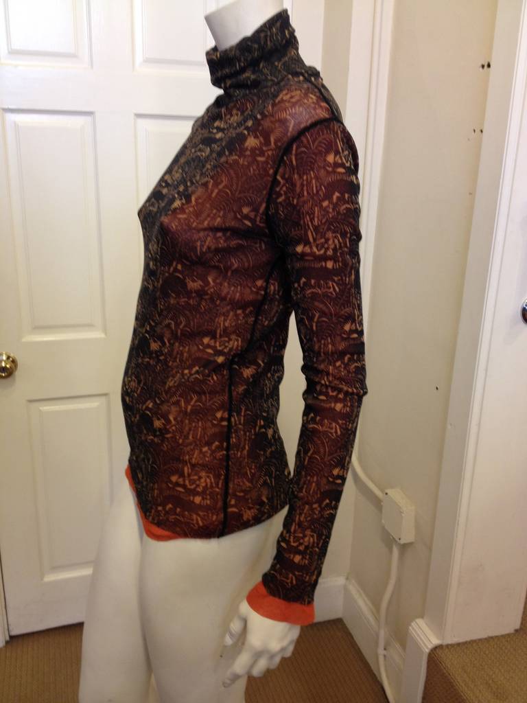 red mesh turtleneck