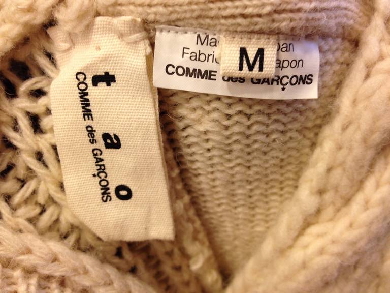 Tao for Comme des Garcons Cream Cable Knit Vest 1