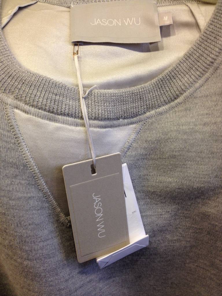 Women's Jason Wu Grey Silk and Cotton Sweatshirt